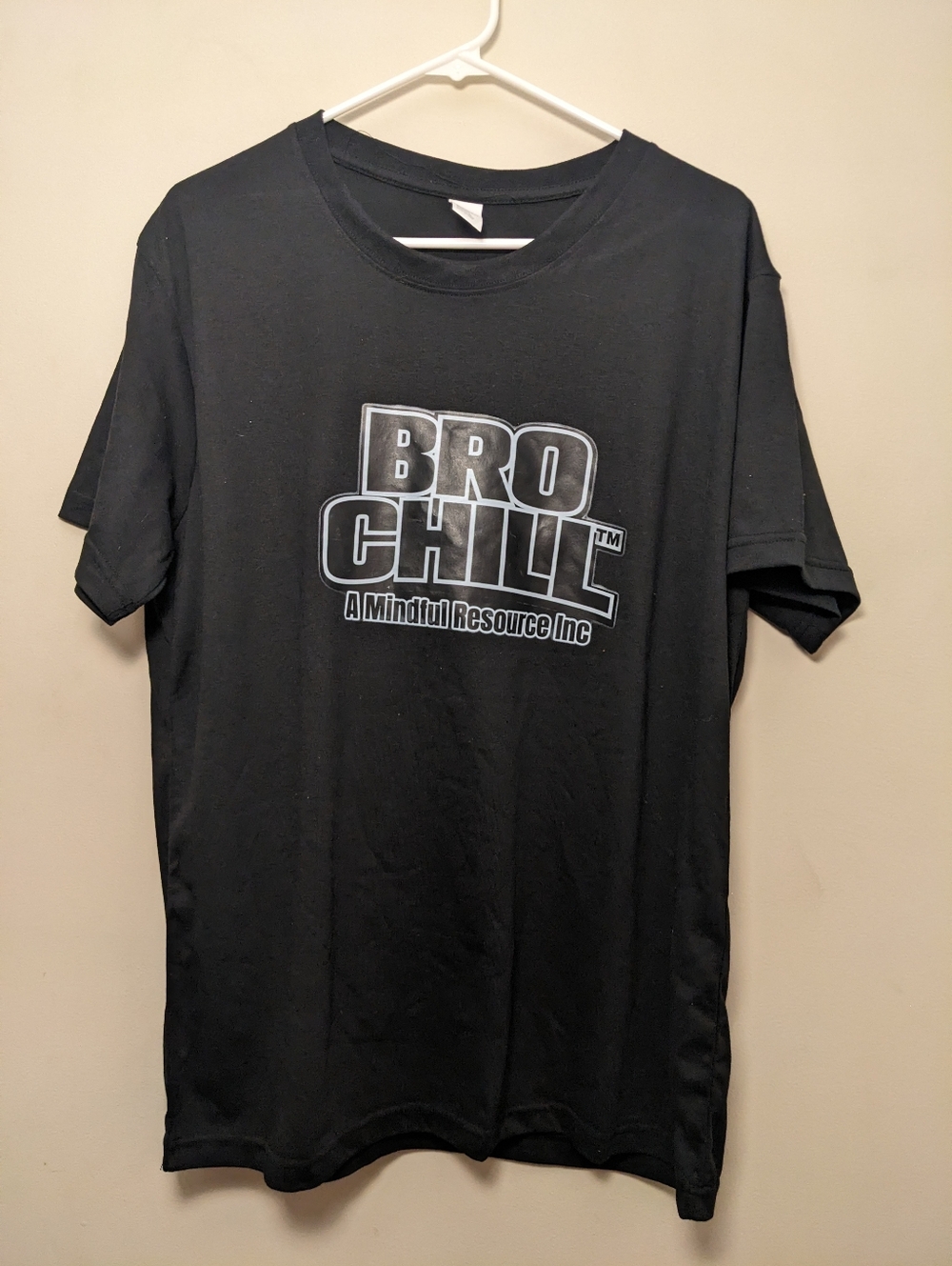 Bro Chill Logo Black Graphic Cotton Tee L New